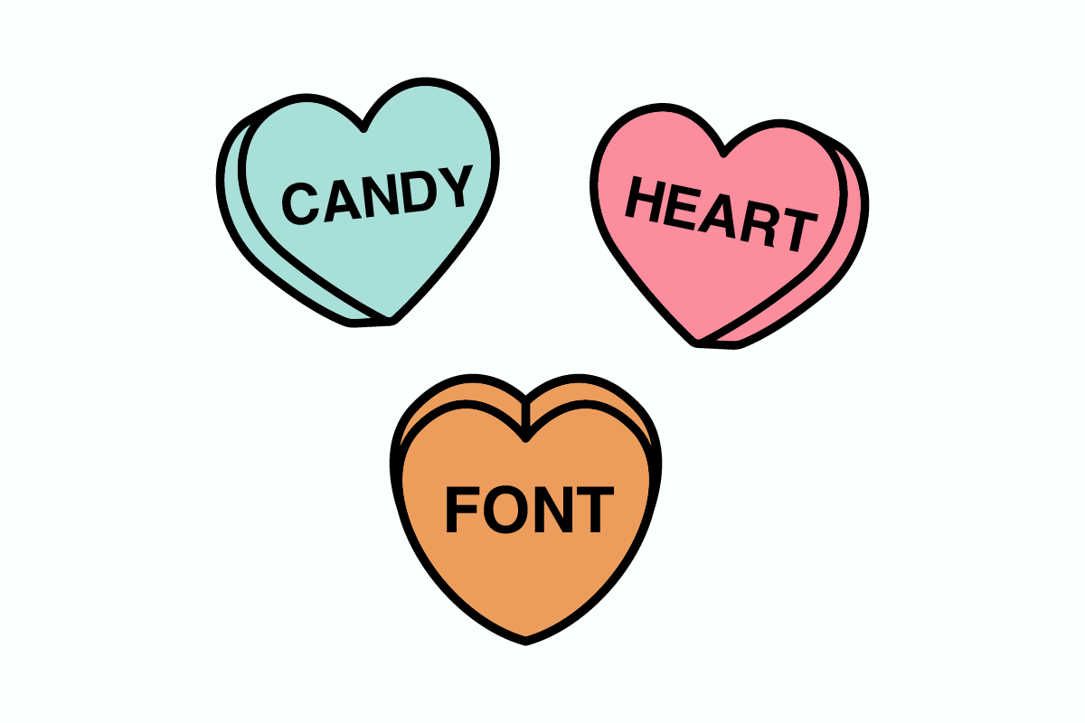 Candy Heart Font, Conversation Heart Font, Sweethearts Candy Font