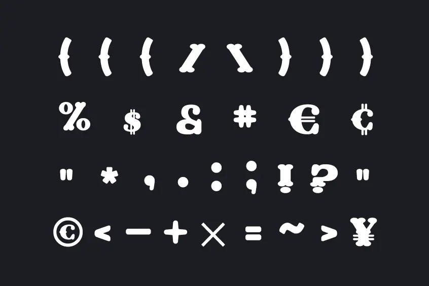 Coney Island Font Symbols