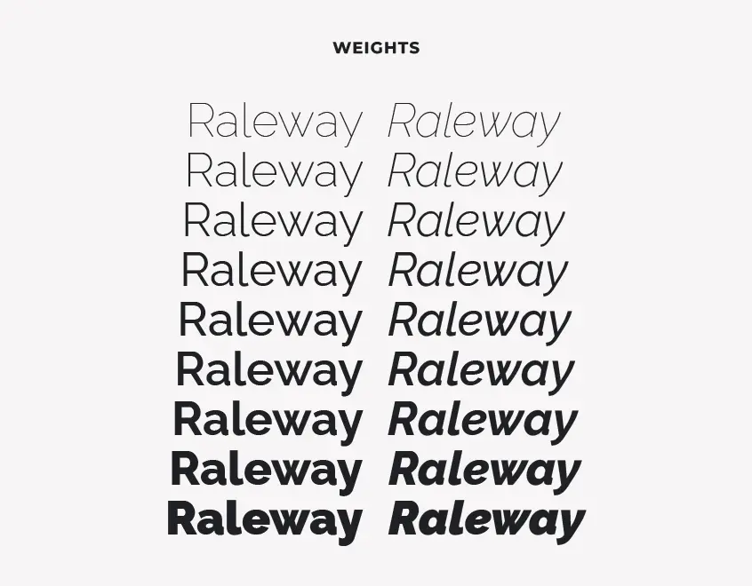 Raleway Font Pairing