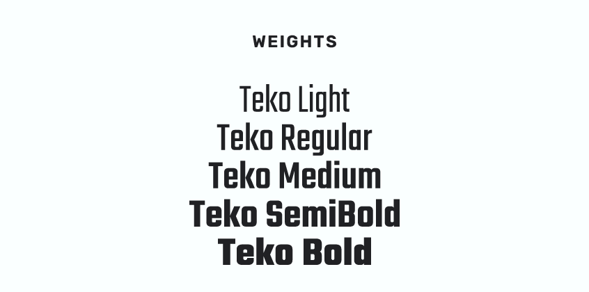 Teko Font pairing