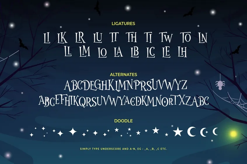 Wonder Night Font preview