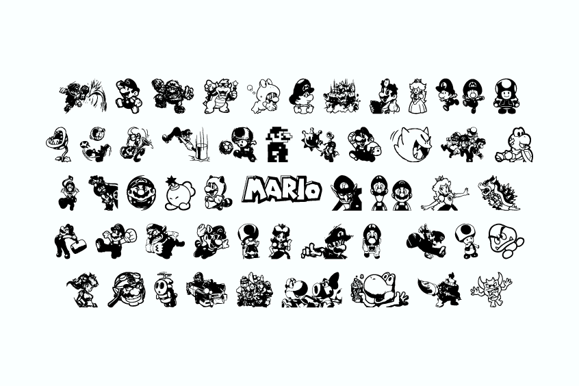 Mario and Luigi font